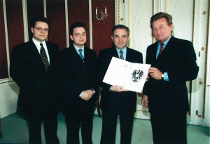 1998_GrECo is honoured with the right to bear the coat of arms of the Republic of Austria